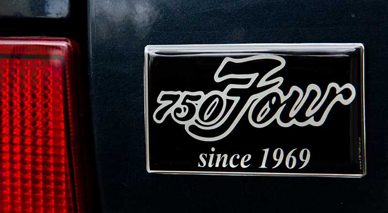 "750 Four since 1969" domed sticker